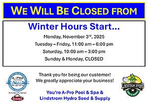 2025 We Will Be Closed From